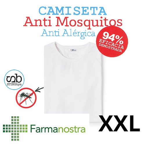 Camiseta antimosquitos stingbye camiseta manga corta  | talla xxl | color blanco